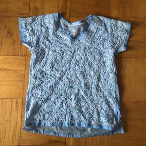 Baby blue cotton embroidered top from India